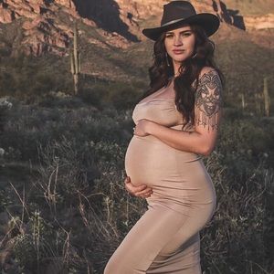 Long cowl neck dress